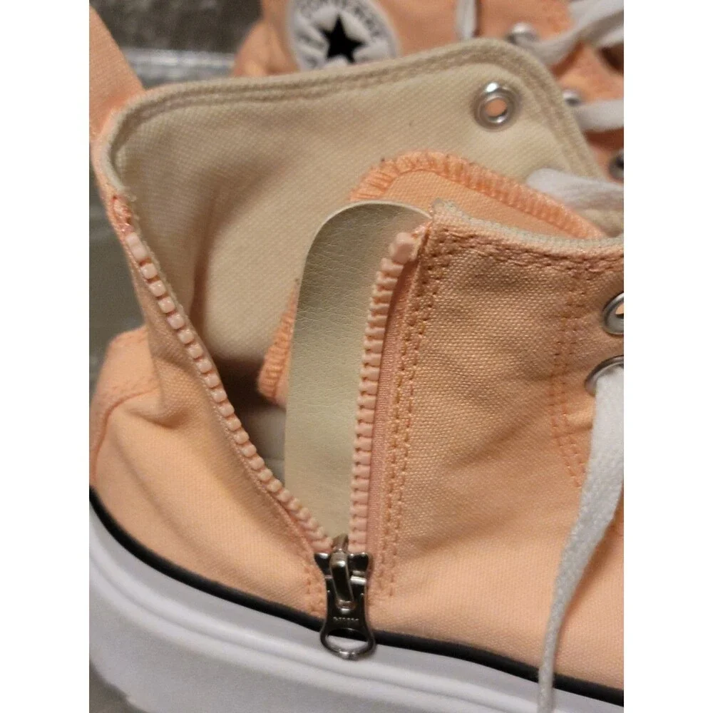 Converse Platform High Top Sneakers Peach White - Picture 2 of 7